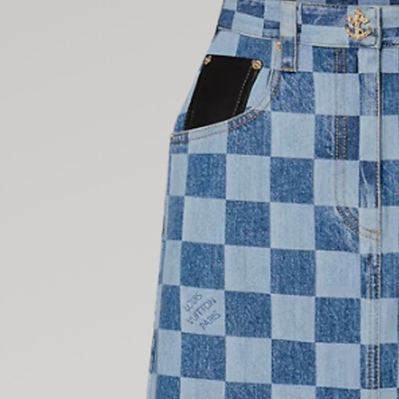 LOUIS VUITTON Damier Denim Skirt