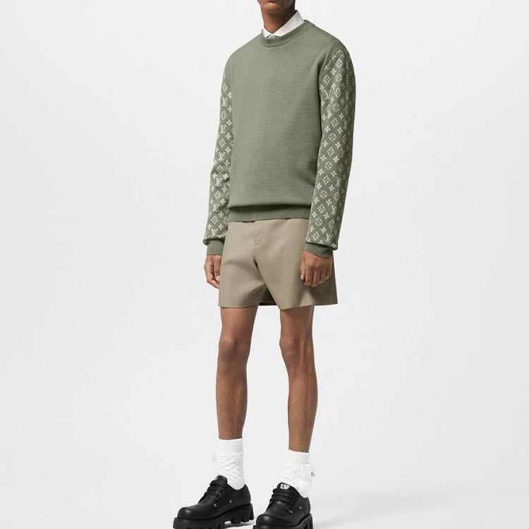 LOUIS VUITTON Long-Sleeved Cashmere Mix Signature Crewneck