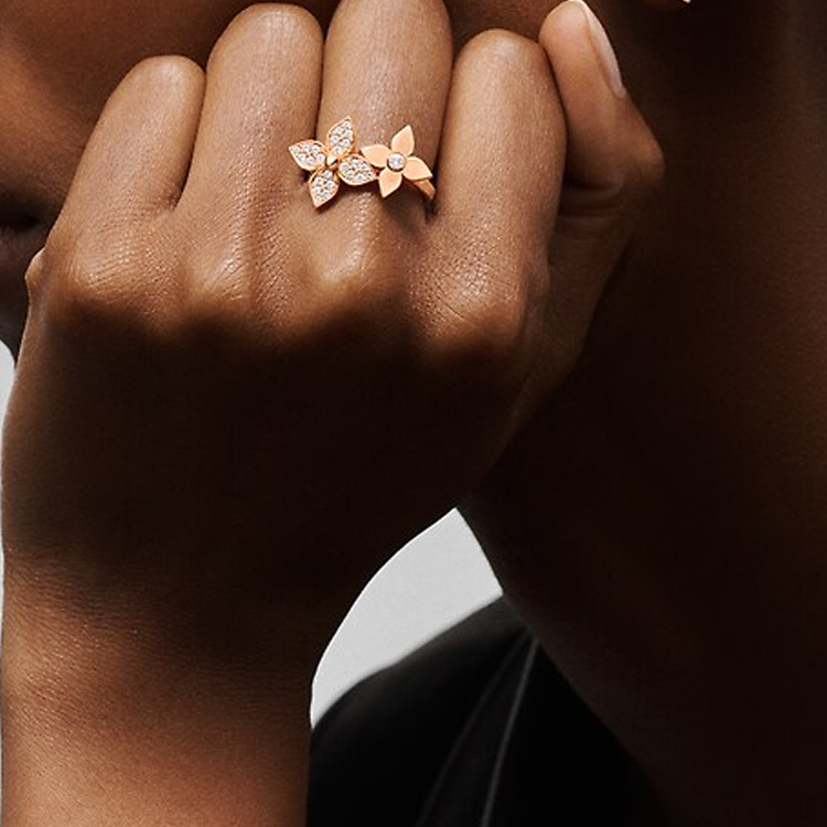 LOUIS VUITTON 18K Gold Rings Women's Pink