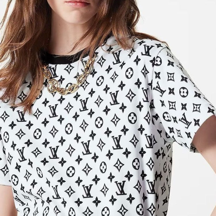 LOUIS VUITTON Drop Shoulder Sleeve T-Shirt Women's White