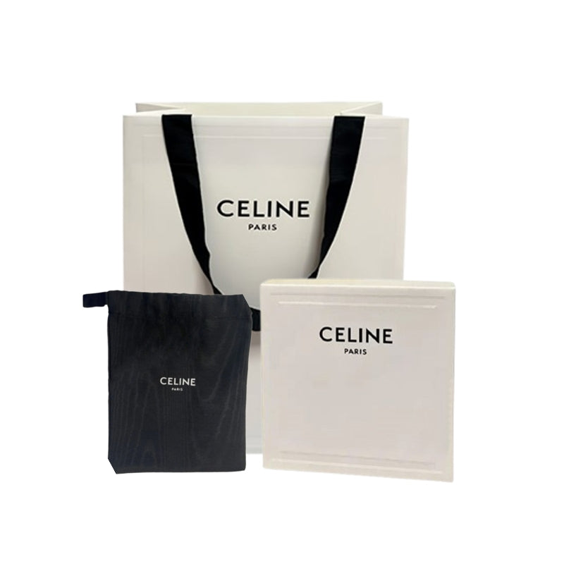 CELINE Leather Leather Belts Women's Gray Width: 2.5cm