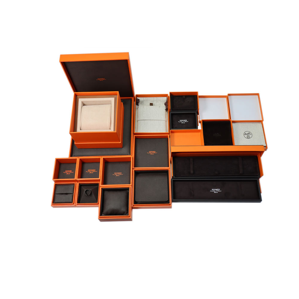 HERMES Stainless Steel Rings Unisex Orange