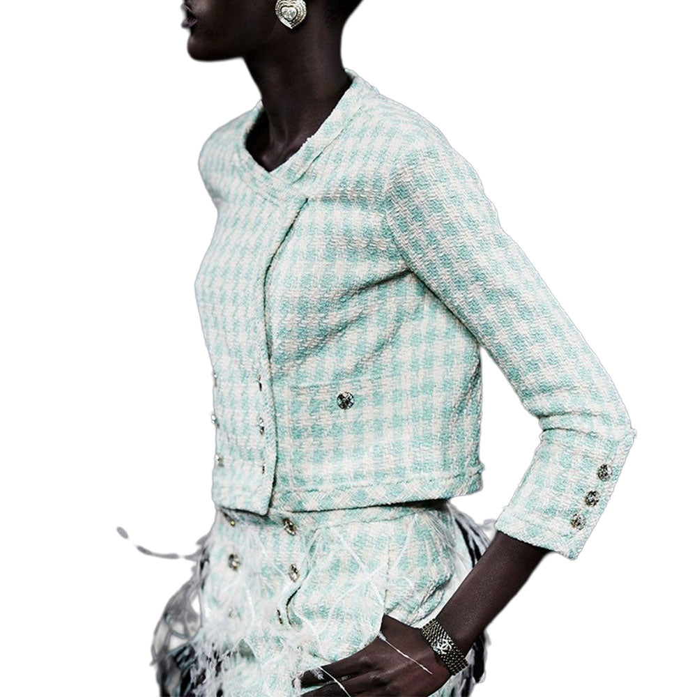 CHANEL Jackets Coats Women's Light Blue