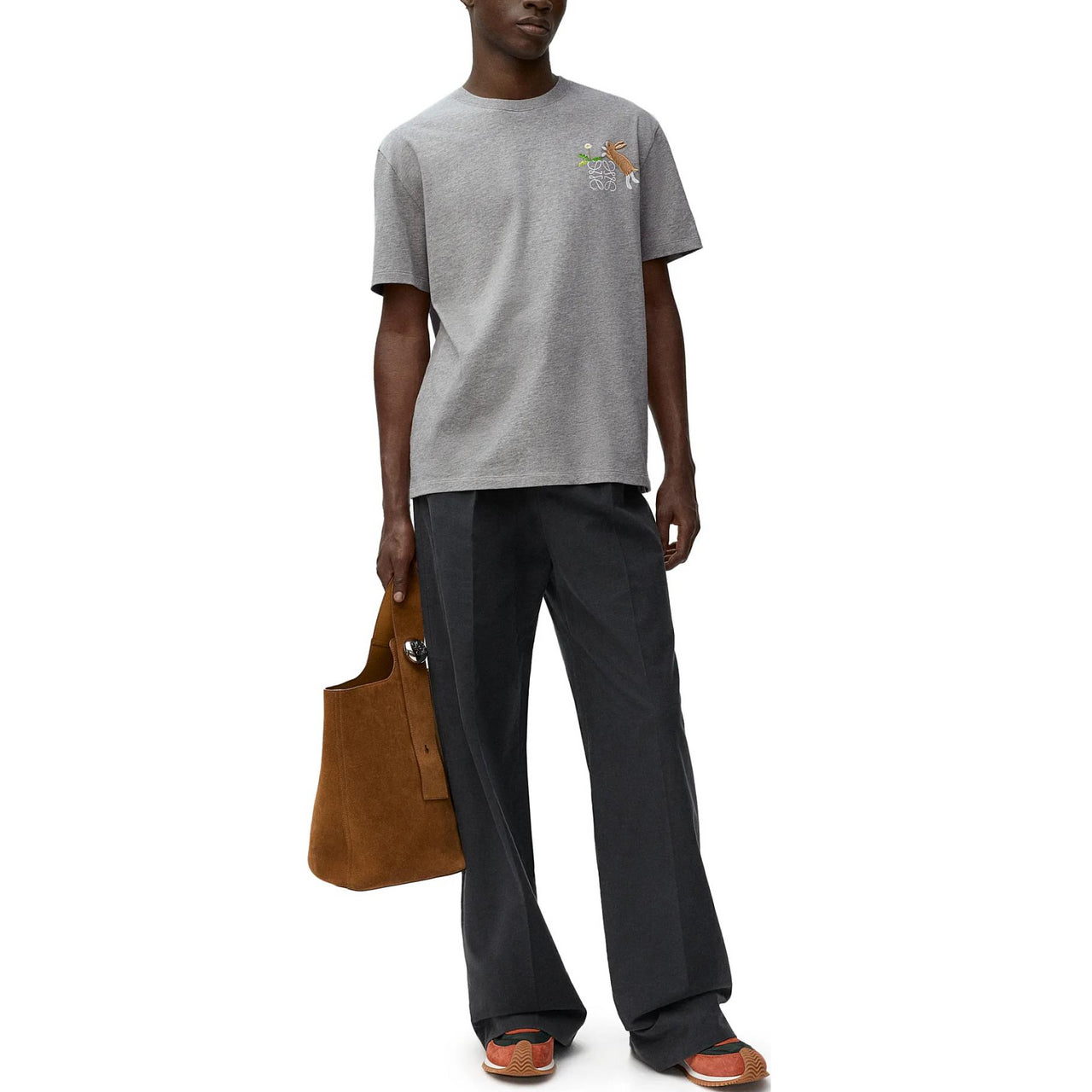 LOEWE x Suna Fujita SS25 T-Shirt Men's Gray