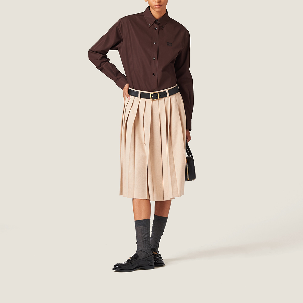 MIU MIU Logo embroidered Cotton Shirt