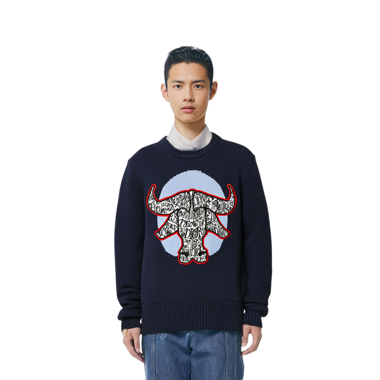 DIOR Quarterly New Products Sweaters Men Marine Blue