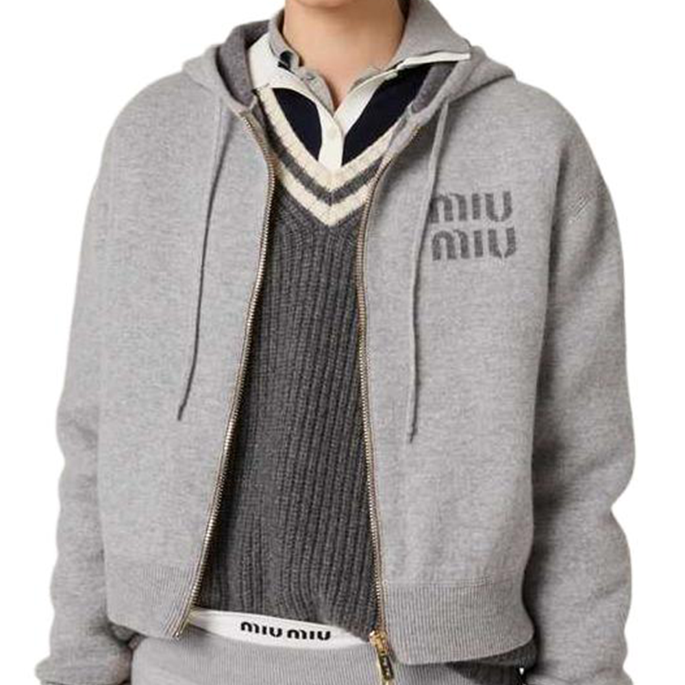 MIU MIU SS25 Cashmere Sweater Women's Gray