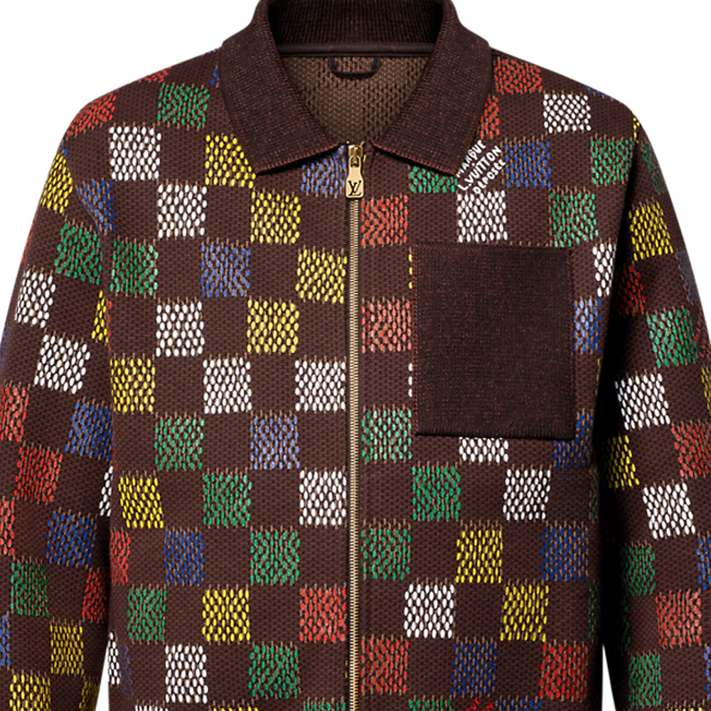 LOUIS VUITTON Jacquard Damier Cotton Jersey Blouson