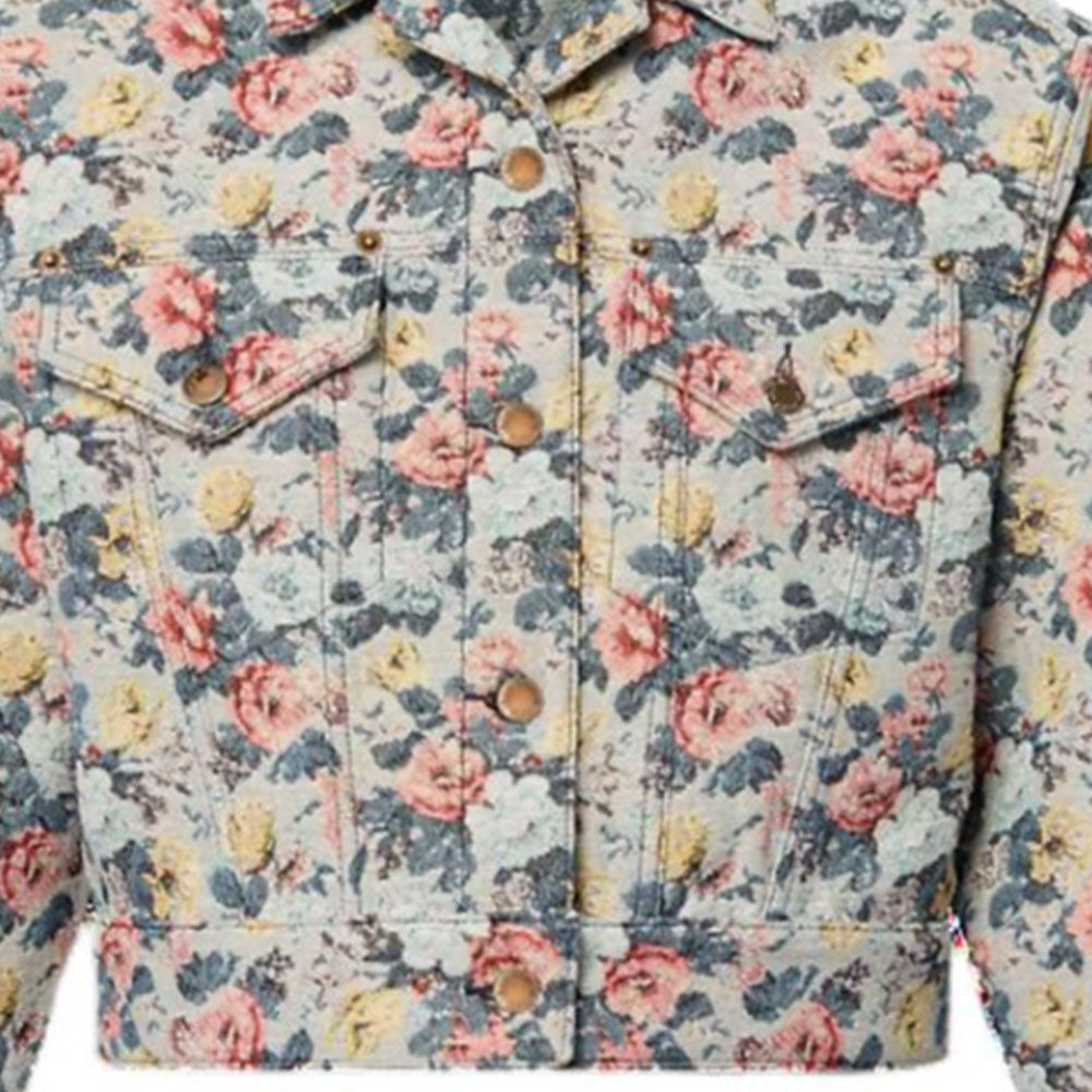 LOUIS VUITTON Cropped Floral Jacquard Jacket
