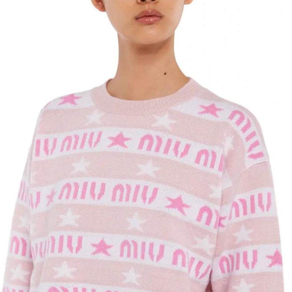 MIU MIU Pre Owned Logo jacquard Sweater