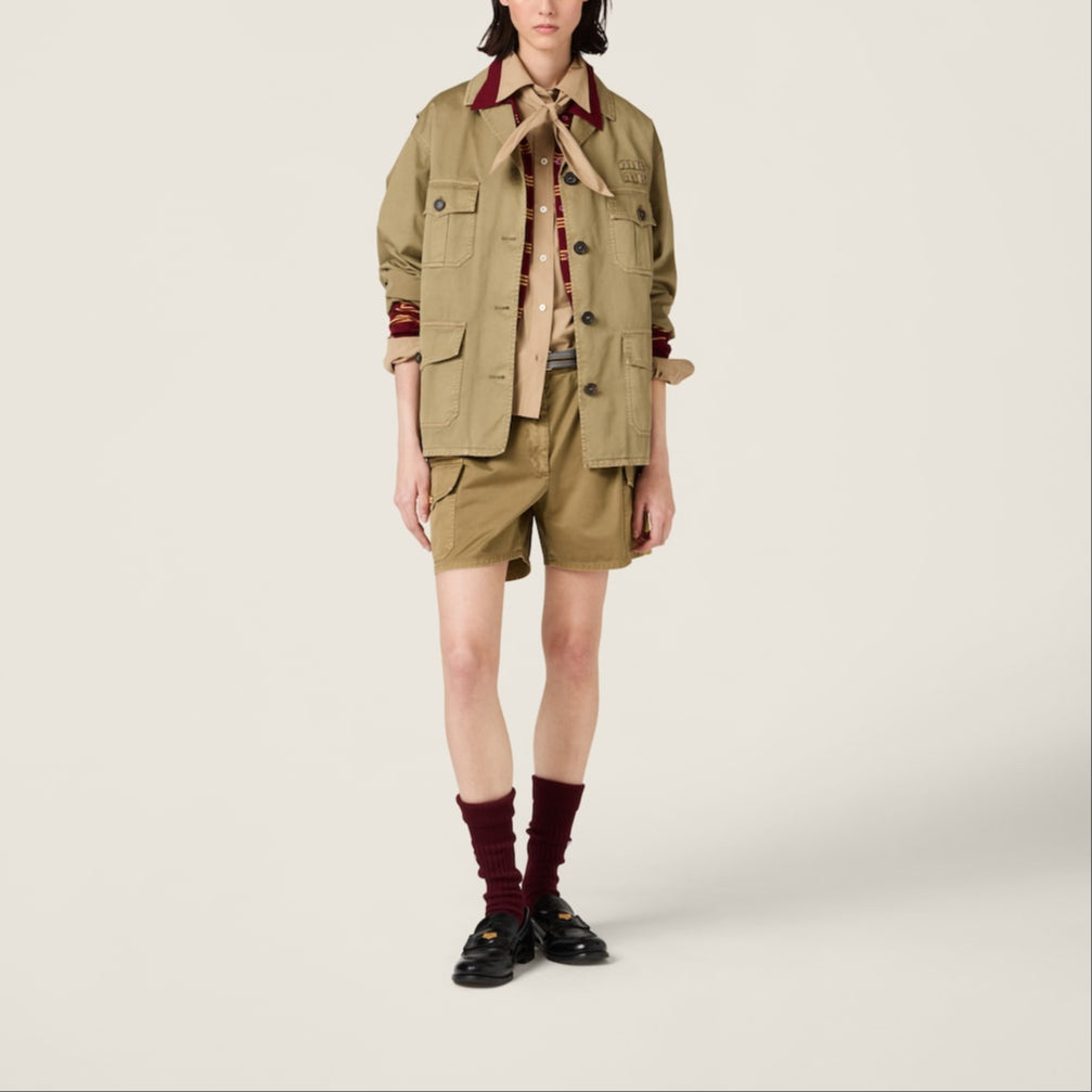 MIU MIU Garment dyed Cotton Jacket