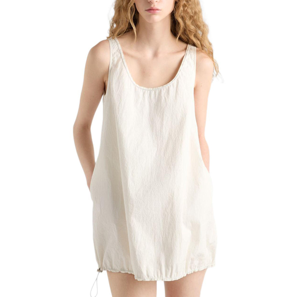 PRADA SS25 Spring Summer Women's Apparel Collection Sleeveless Dress Women's White