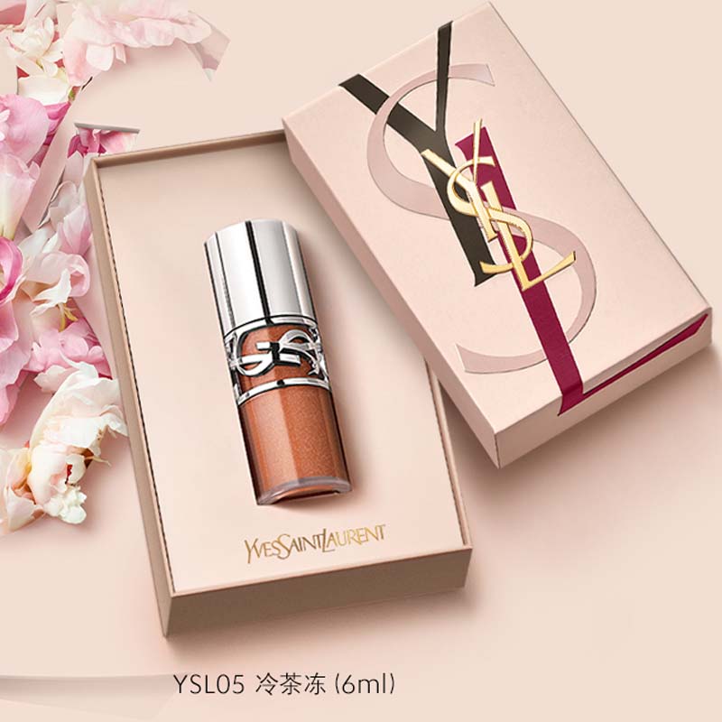 SAINT LAURENT Box Limited Edition Refreshing Naked Tea Lip Gloss Dewy Adherent Hydrating 6ml