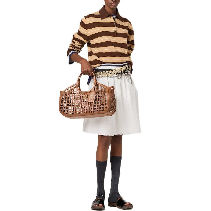 MIU MIU SS25 Polo Shirt Women's Cocoa Brown