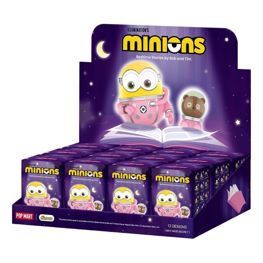 Pop Mart Minions Bedtime Stories by Bob and Tim Figures Sealed Case (12 Blind Boxes) PPMT-2506-0027