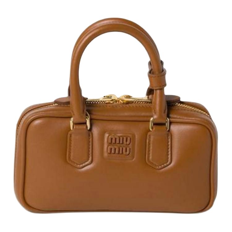 MIU MIU Arcadie Series Leather Shoulder Bag Crossbody Bag Handbag Mini Women's Connyk Brandy