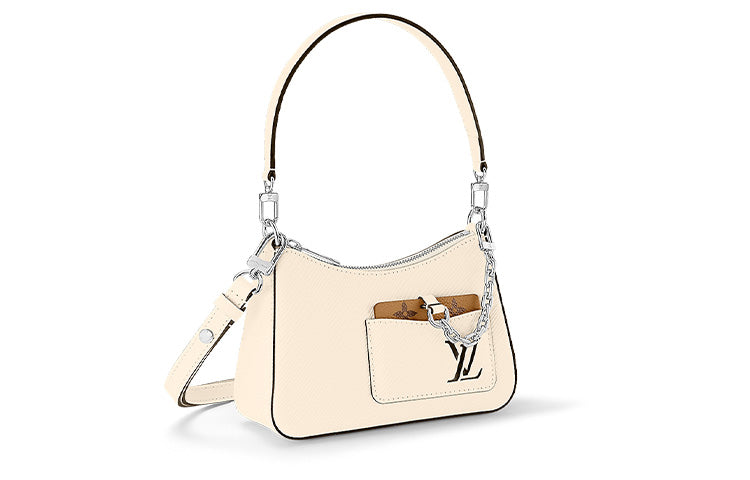 LOUIS VUITTON Epi Grained Cow Leather Shoulder Bag Crossbody Bag Handbag Regular Women's White