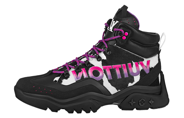 LOUIS VUITTON Millenium Ankle Boot Black Pink
