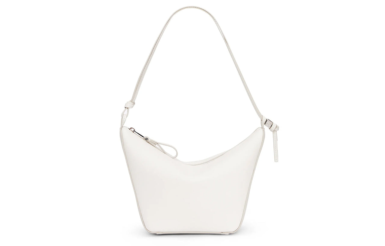 LOEWE Hammock Hobo Cow Leather Hobo Bag, Handbag, Shoulder Bag Mini Women's White