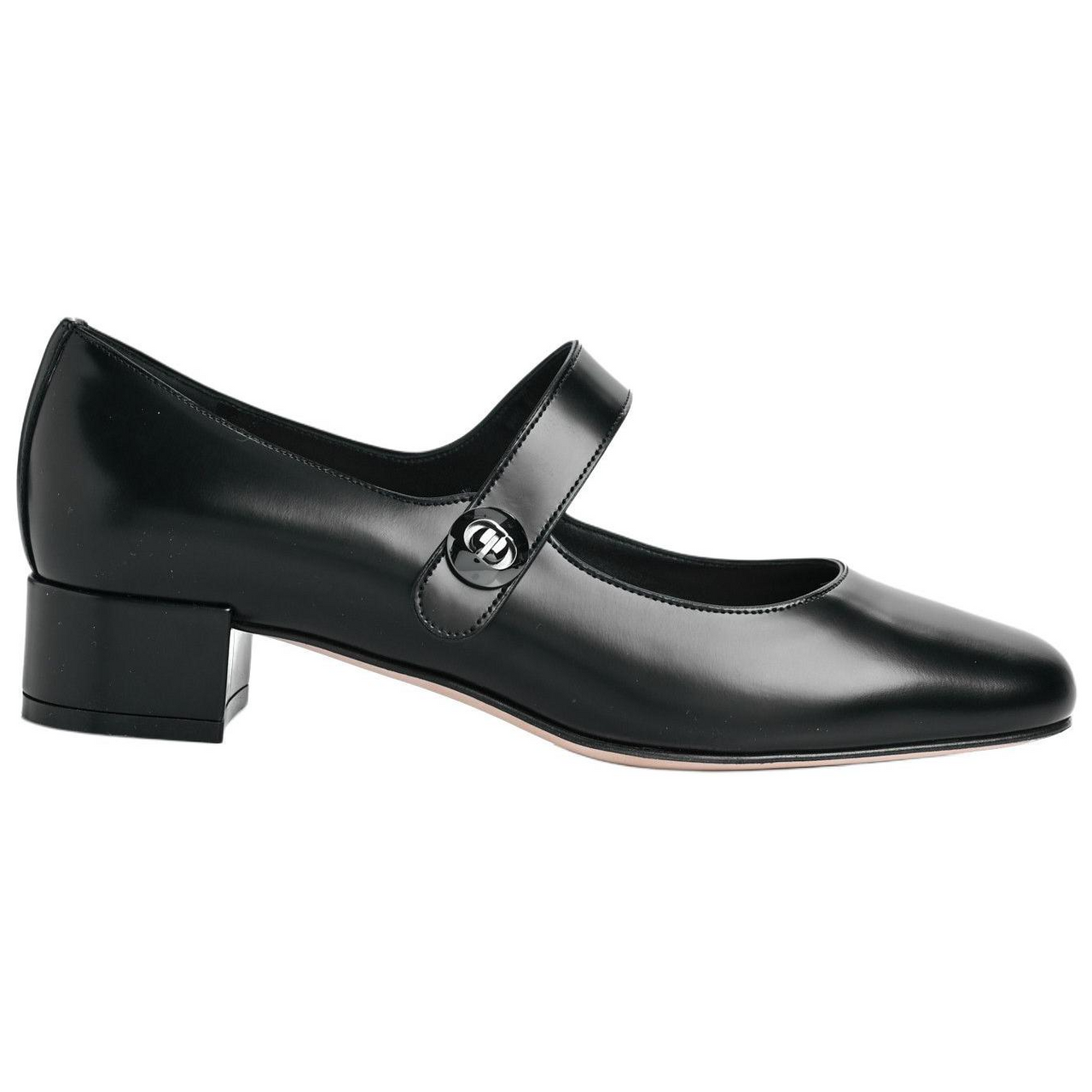 DIOR Block Heel Mary Jane Shoes 3cm Women's Black