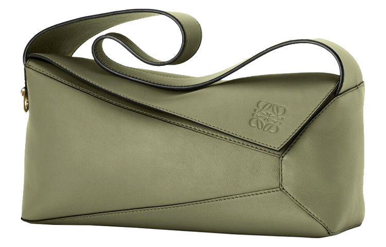 LOEWE Puzzle Hobo Bag In Nappa Calfskin Avocado Green