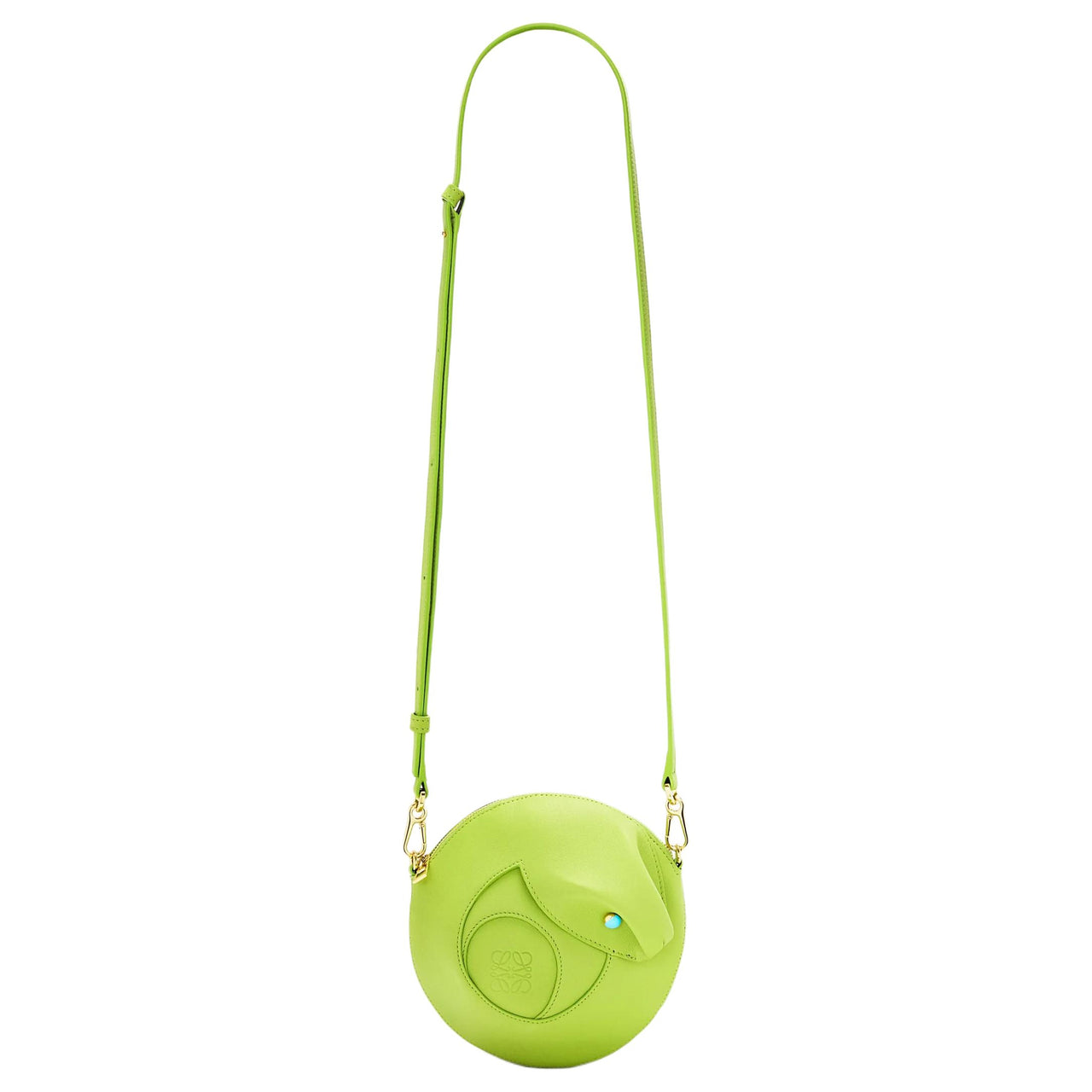 LOEWE Cow Leather Shoulder Bag Women's Pea Green