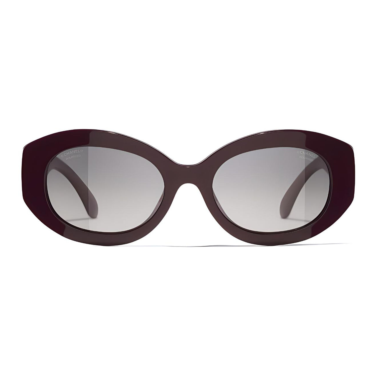CHANEL Acetate Oval Sunglasses Women's Brown