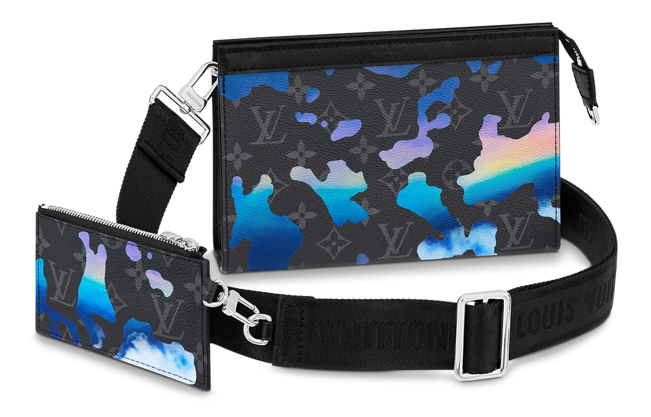 LOUIS VUITTON Gaston Wearable Wallet Sunrise Monogram Eclipse Black/Grey/Multi