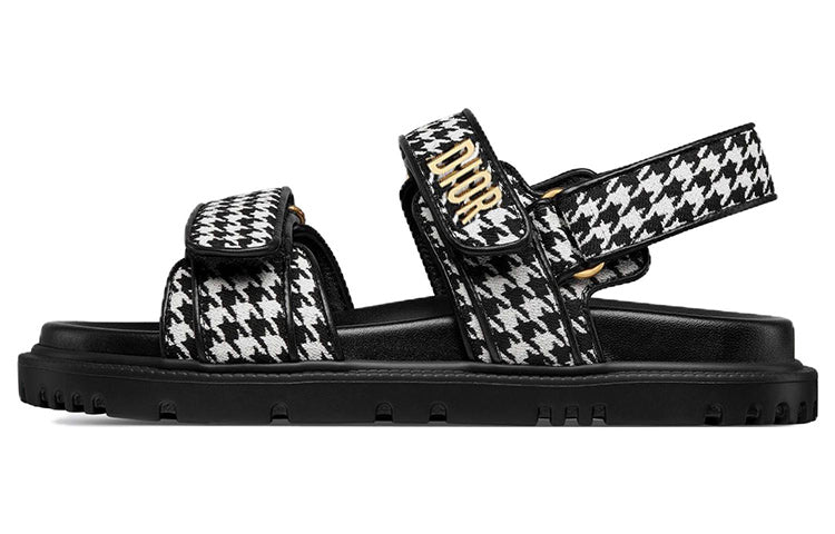 DIOR DiorAct Strap Sandals Women's Black White Gold