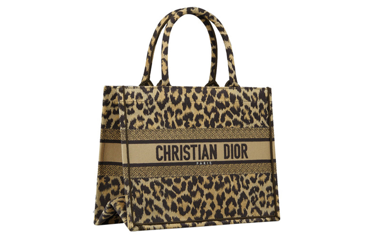 DIOR BookTote Embroidery Tote Bag Shopping Bag Shoulder Bag Crossbody Bag Small Size Women's Beige