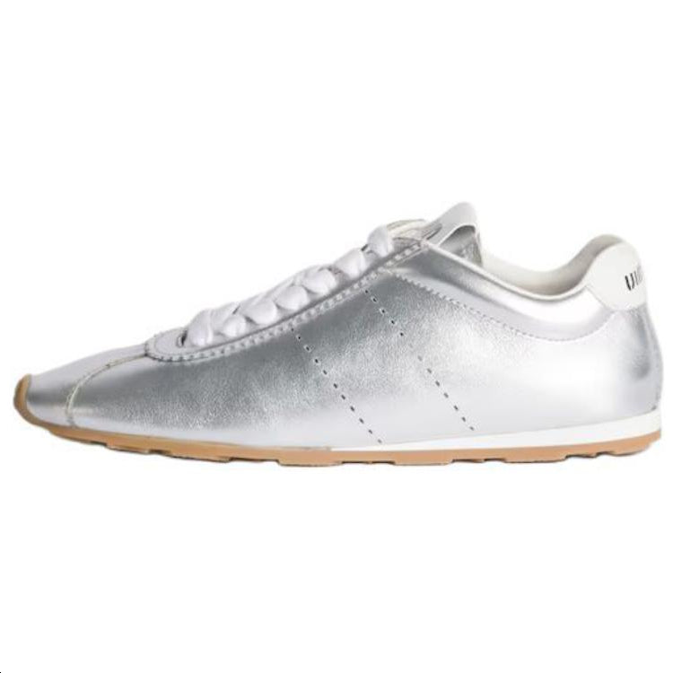 MIU MIU Mordore FW24 Holiday Collection Plume Low Top Casual Shoes Women's Silver