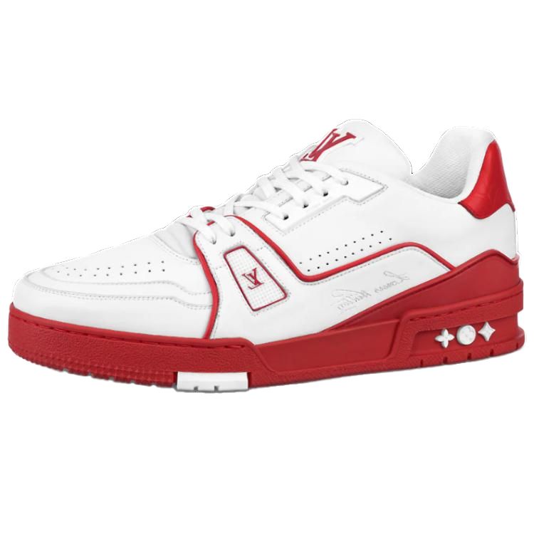 LOUIS VUITTON Lv Trainers 'White With Red'