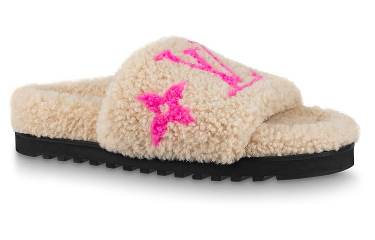 LOUIS VUITTON Slip-Resistant Slide Slippers Women's Beige Yellow