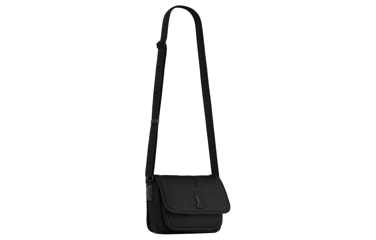 SAINT LAURENT Niki Fabric Cow Leather Patchwork Crossbody Bag Shoulder Bag Men's Black