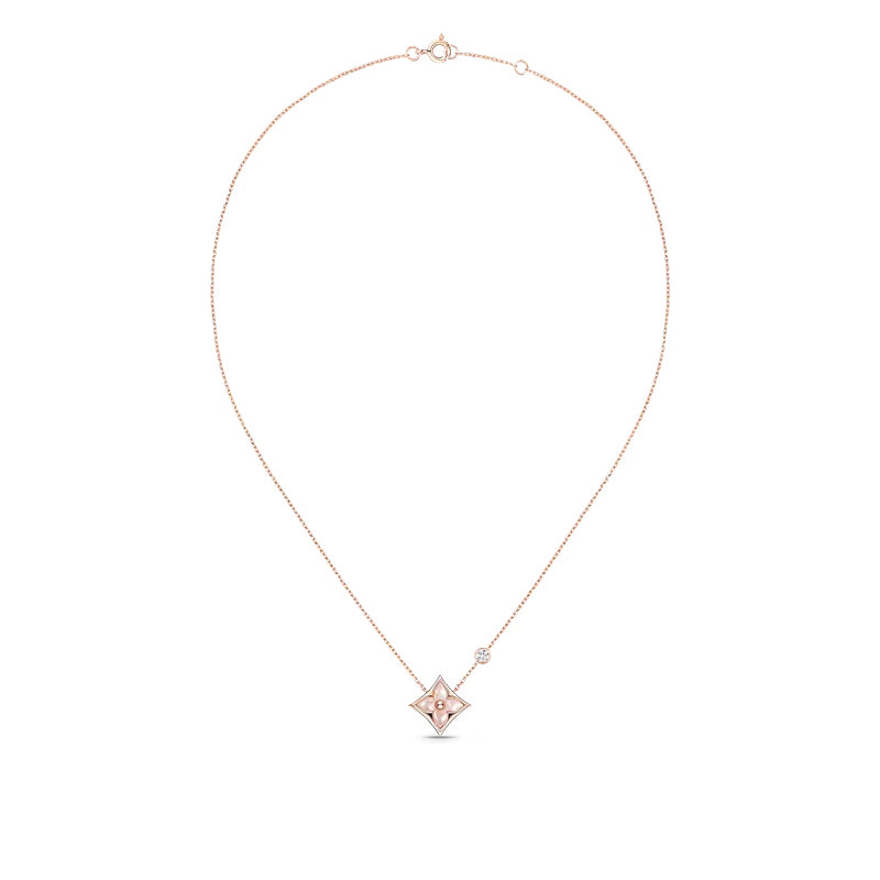 LOUIS VUITTON Rose Gold Pink Mother Of Pearl Necklaces Women's
