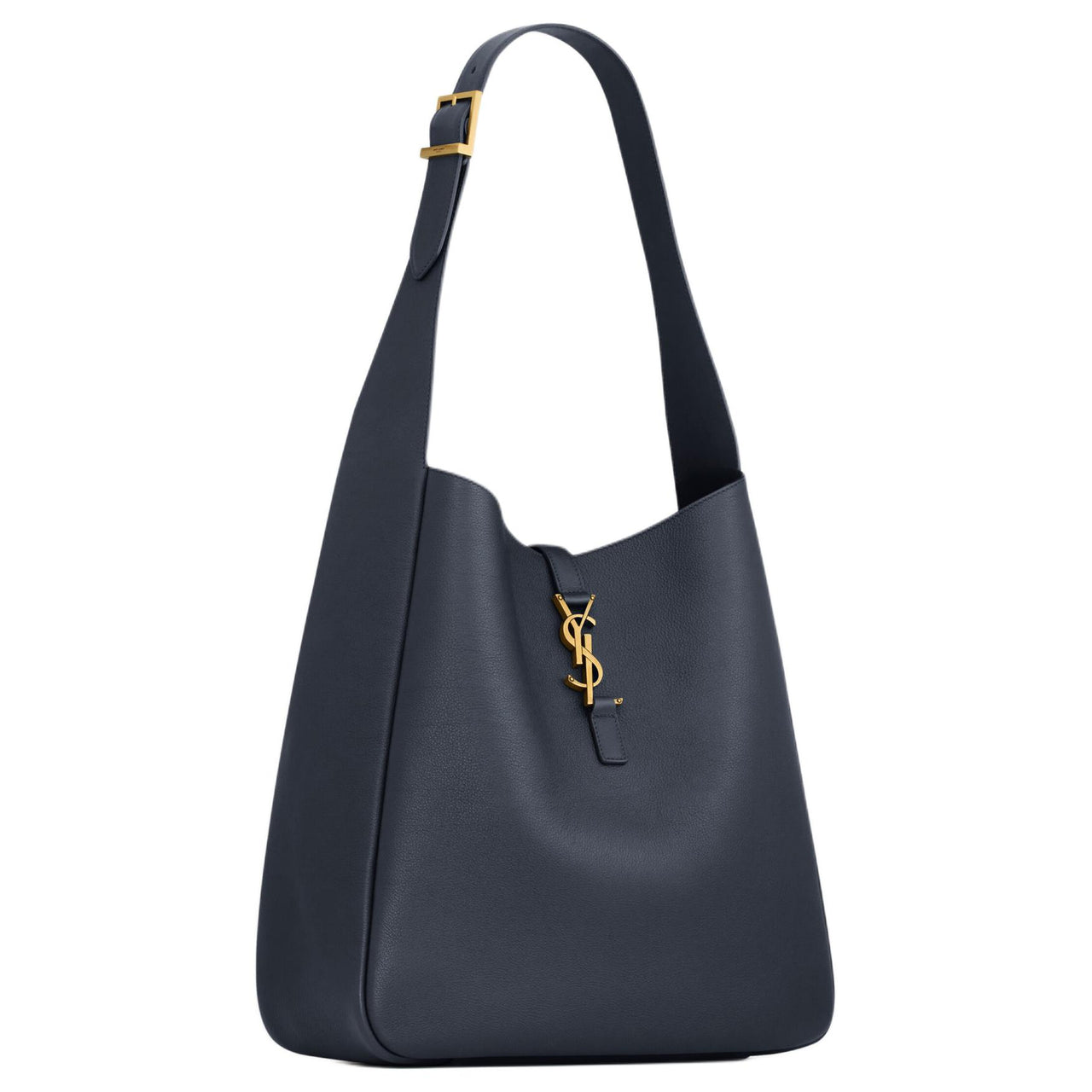 SAINT LAURENT Calfskin Handbag, Shoulder Bag Large Size Women's Marine Blue