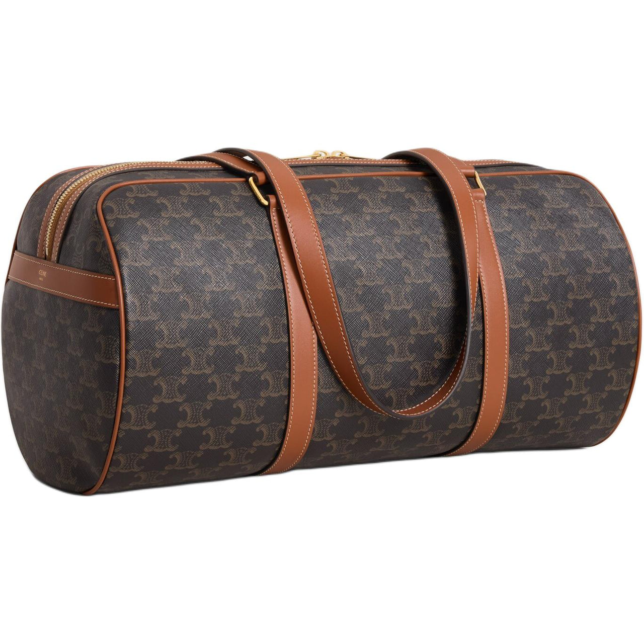 CELINE Triomphe Canvas Travel Bag Women's Tan Color