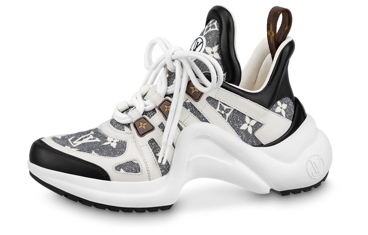 LOUIS VUITTON Archlight 1.0 Slip Resistant Low Top Sports Casual Shoes Women's White Gray Brown