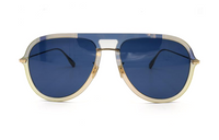 DIOR Plastic Metal Irregular Shape Sunglasses Women's Gold
