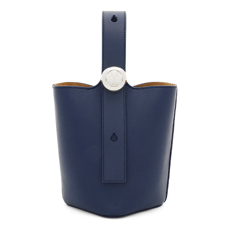 LOEWE Bucket Series Soft Cow Leather Bucket Bags Shoulder Bag Crossbody Bag Handbag Mini Women's Dark Blue