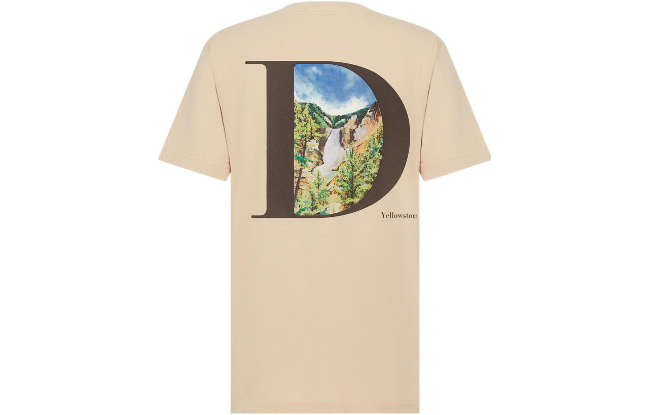 DIOR Dior Quarterly New Products SS22 Drop Shoulder Sleeve T-Shirt Men's Ivory