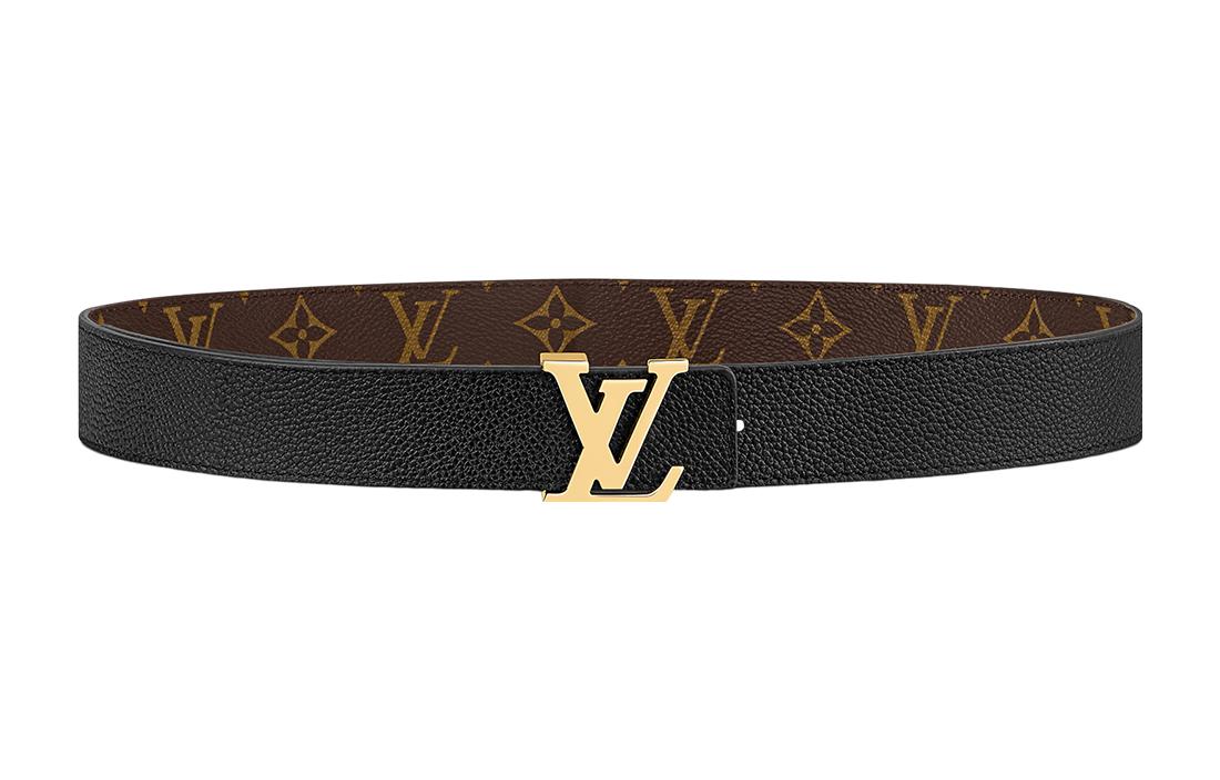 LOUIS VUITTON Leather Leather Belts Women's Brown Width: 3cm