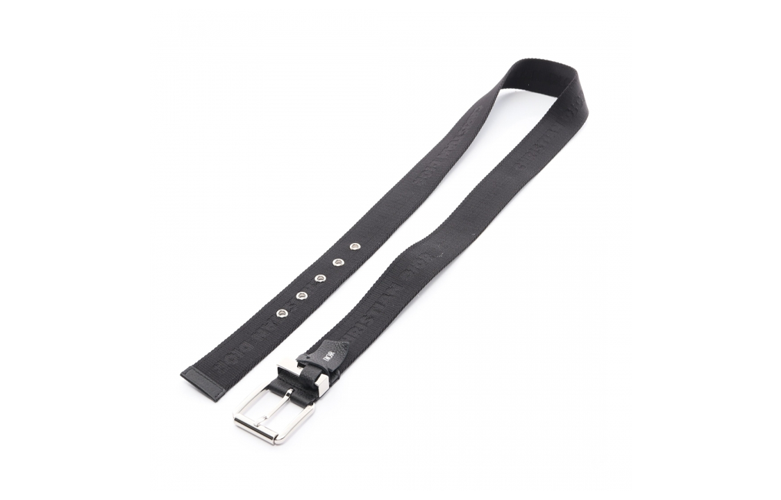 DIOR Leather Belts Men's Black Width 3.5CM