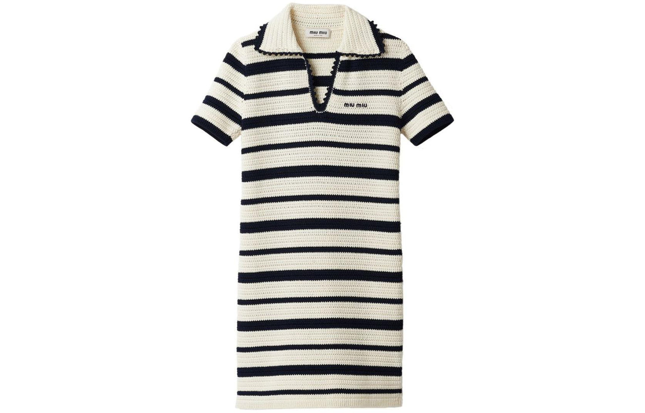 MIU MIU Stripe pattern Crochet Minidress