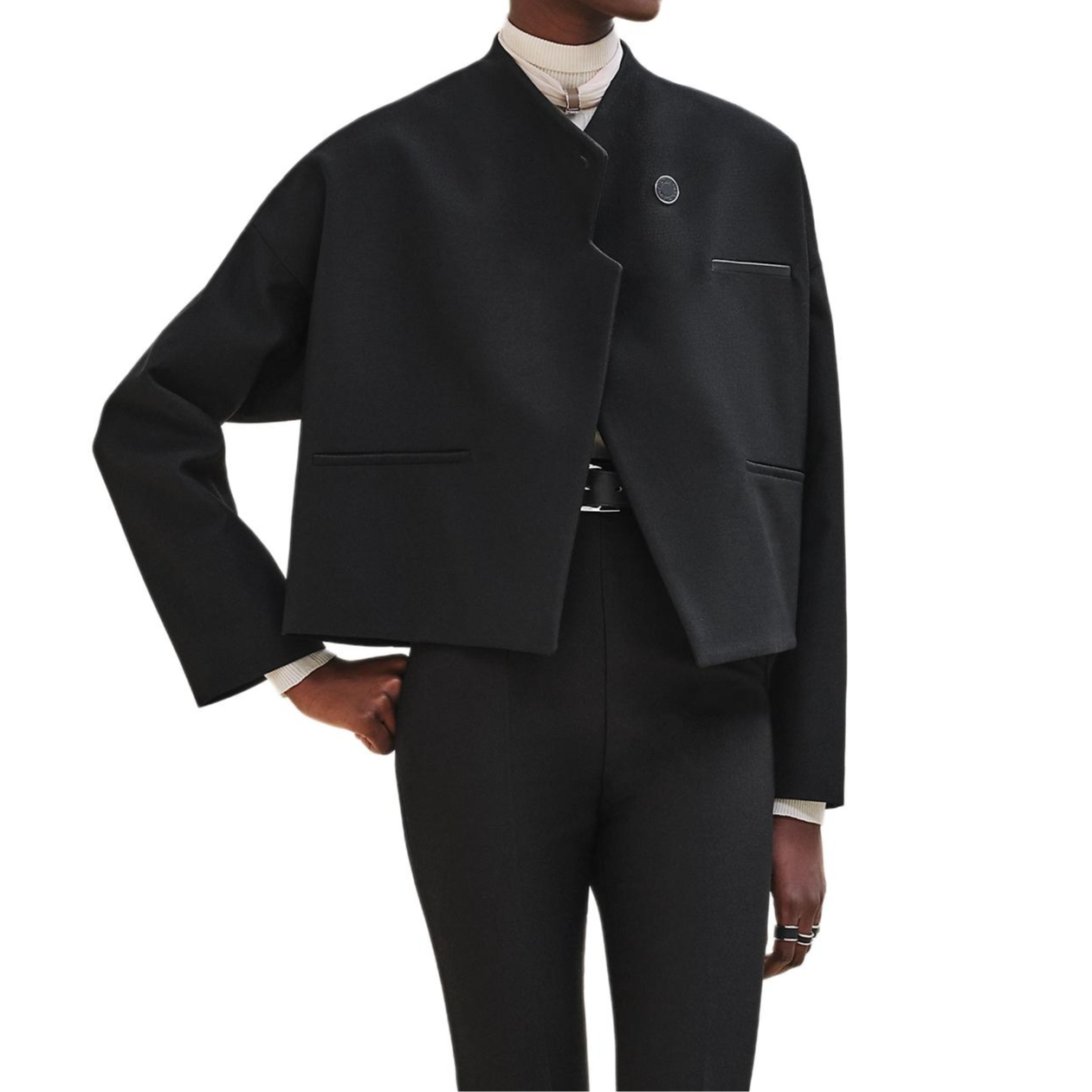 HERMES Jackets Coats Women's Black