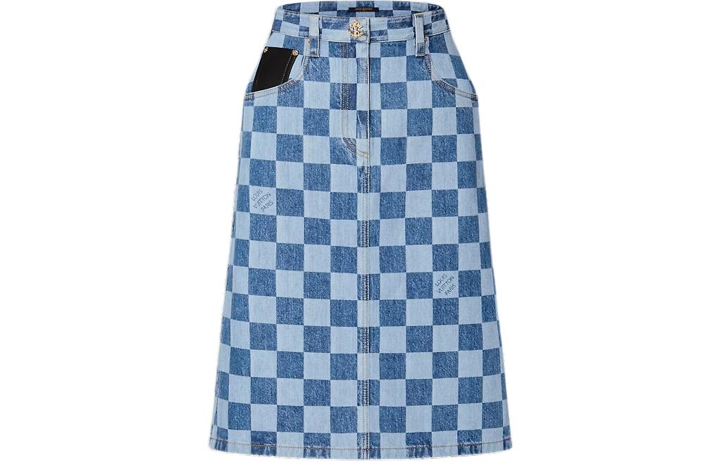 LOUIS VUITTON Damier Denim Skirt