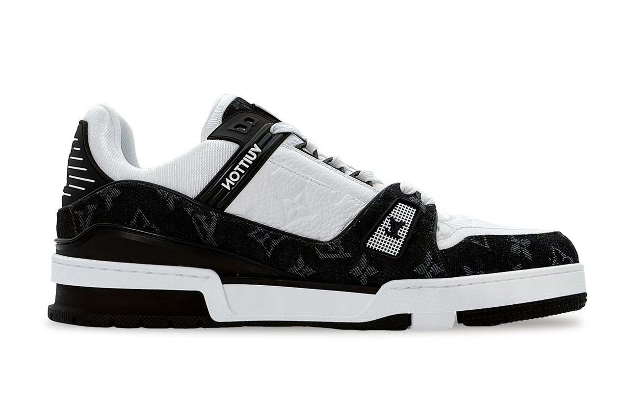 LOUIS VUITTON Trainer Panda MAX Water-Resistant Coverage Low-Top Skateboard Shoes Unisex White Black