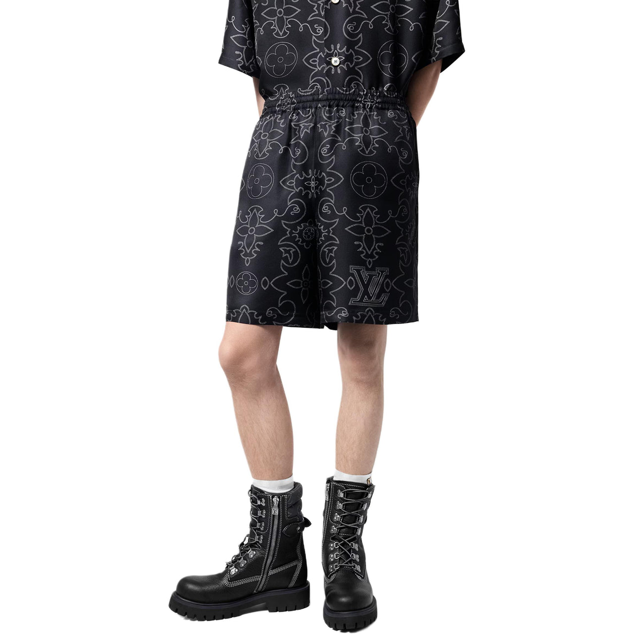 LOUIS VUITTON Printed Silk Shorts