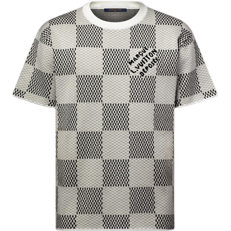 LOUIS VUITTON Damier Jacquard Short-Sleeved Crewneck