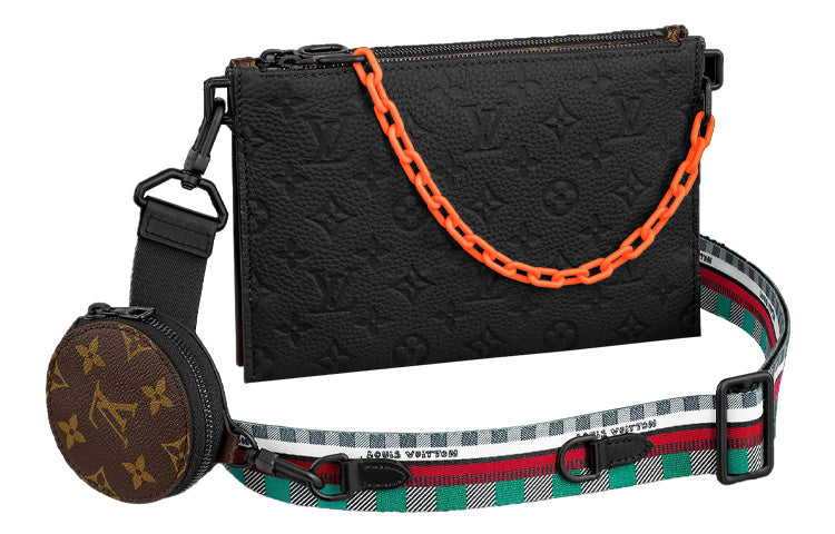 LOUIS VUITTON Trio Pouch Taurillon Illusion Silver